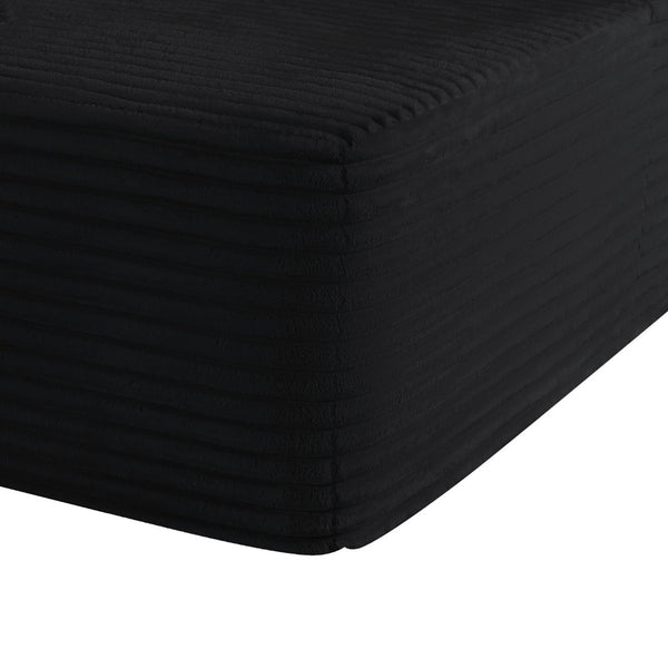 English Elm 108" Cloud Modular Sectional Corduroy Couch Deep Lounge Seating with Built-in Pockets Black Right W3975S00085