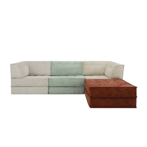 English Elm Upholstered Modular U-Shaped Sectional Sofa with Color-Block Fabric for Living Rooms W3975S00092