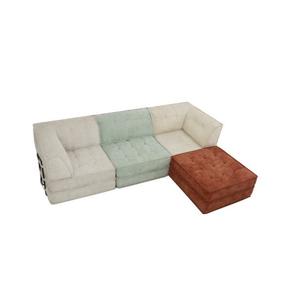 English Elm Upholstered Modular U-Shaped Sectional Sofa with Color-Block Fabric for Living Rooms W3975S00092