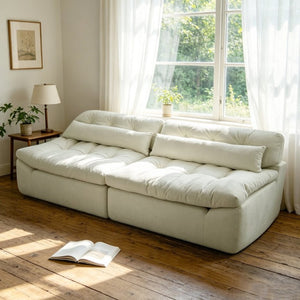 English Elm 103.9-Inch Cloud Velvet Sofa Deep Seat Lounger with Layered Cushions for Living Rooms W3975S00093