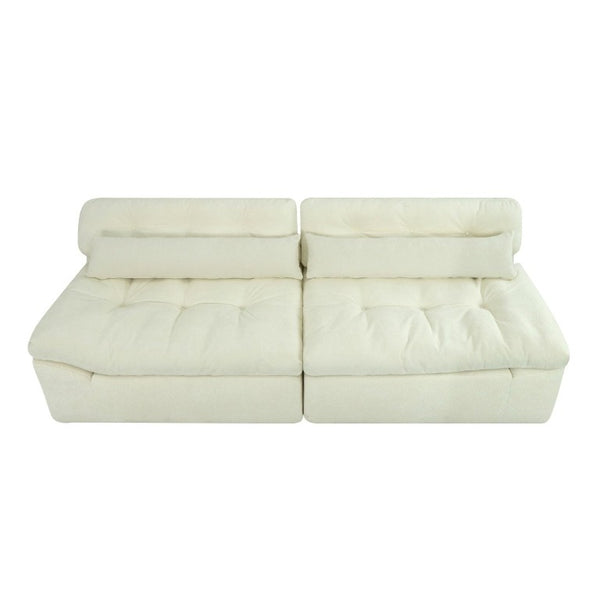 English Elm 103.9-Inch Cloud Velvet Sofa Deep Seat Lounger with Layered Cushions for Living Rooms W3975S00093
