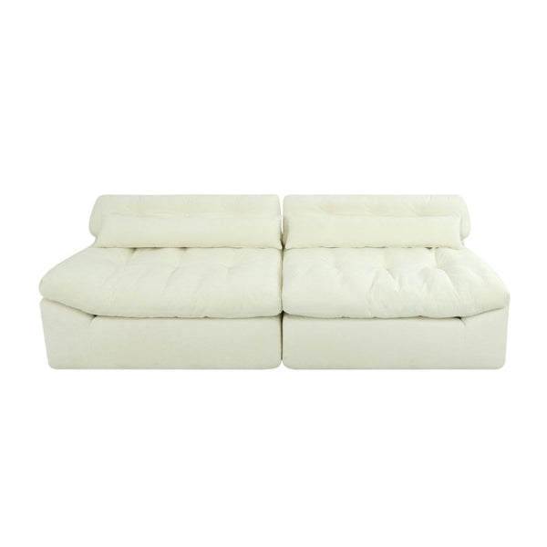 English Elm 103.9-Inch Cloud Velvet Sofa Deep Seat Lounger with Layered Cushions for Living Rooms W3975S00093