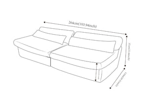 English Elm 103.9-Inch Cloud Velvet Sofa Deep Seat Lounger with Layered Cushions for Living Rooms W3975S00093