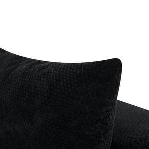 English Elm Upholstered Modular Floor Sectional in Black Corduroy with Five Accent Pillows W3975S00094