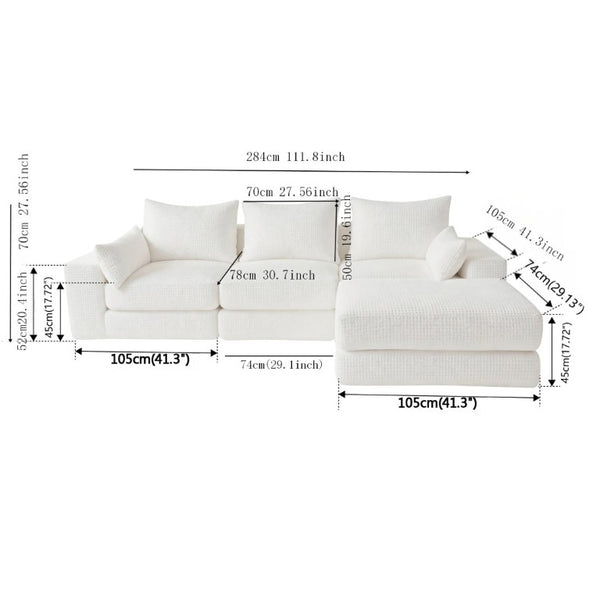English Elm Upholstered Modular Floor Sectional in Black Corduroy with Five Accent Pillows W3975S00094