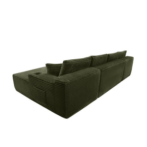 English Elm 134" Oversized Modular Cloud Sectional Corduroy Couch with Deep Seating for Living Room W3975S00107