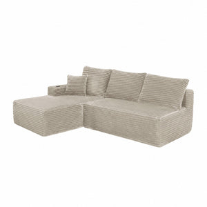 English Elm 96" Modular Cloud Sectional Plush Corduroy Deep Seat Sofa for Living Room Comfort Camel - A W3975S00112