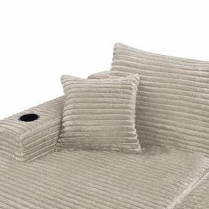 English Elm 96" Modular Cloud Sectional Plush Corduroy Deep Seat Sofa for Living Room Comfort Camel - A W3975S00112