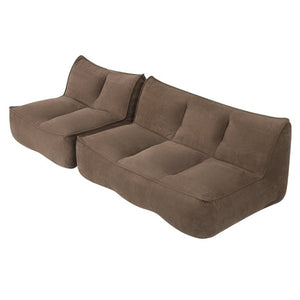 English Elm 141.5Inch Modular Caterpillar Floor Sofa Corduroy Faux Fur Plush Lounger for Dorm W3975S00121