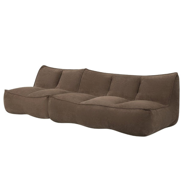 English Elm 141.5Inch Modular Caterpillar Floor Sofa Corduroy Faux Fur Plush Lounger for Dorm W3975S00121