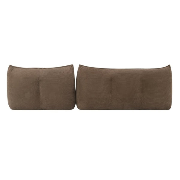 English Elm 141.5Inch Modular Caterpillar Floor Sofa Corduroy Faux Fur Plush Lounger for Dorm W3975S00121