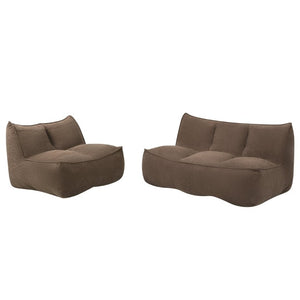 English Elm 141.5Inch Modular Caterpillar Floor Sofa Corduroy Faux Fur Plush Lounger for Dorm W3975S00121
