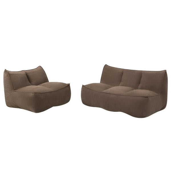 English Elm 141.5Inch Modular Caterpillar Floor Sofa Corduroy Faux Fur Plush Lounger for Dorm W3975S00121