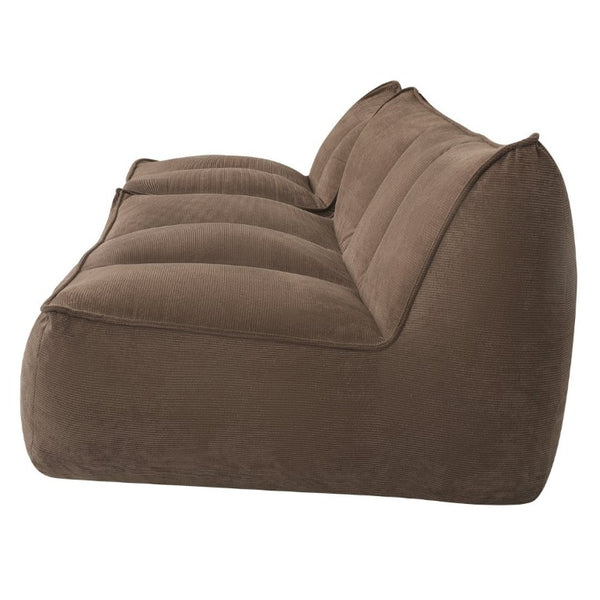 English Elm 141.5Inch Modular Caterpillar Floor Sofa Corduroy Faux Fur Plush Lounger for Dorm W3975S00121
