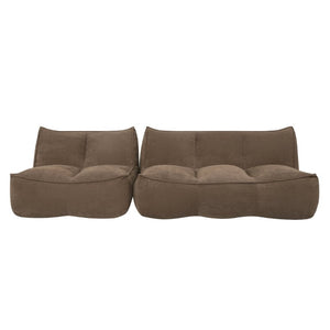 English Elm 141.5Inch Modular Caterpillar Floor Sofa Corduroy Faux Fur Plush Lounger for Dorm W3975S00121