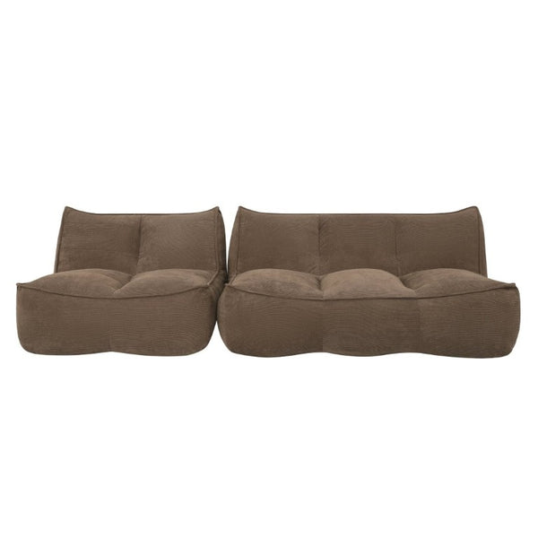 English Elm 141.5Inch Modular Caterpillar Floor Sofa Corduroy Faux Fur Plush Lounger for Dorm W3975S00121