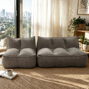 English Elm 141.5Inch Modular Caterpillar Floor Sofa Plush Corduroy Lounger for Bedroom Living Room W3975S00122