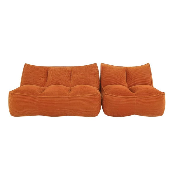 English Elm 88.5Inch Modular Floor Sofa Segmented Corduroy Faux Fur Lounger for Bedroom or Dorm W3975S00123