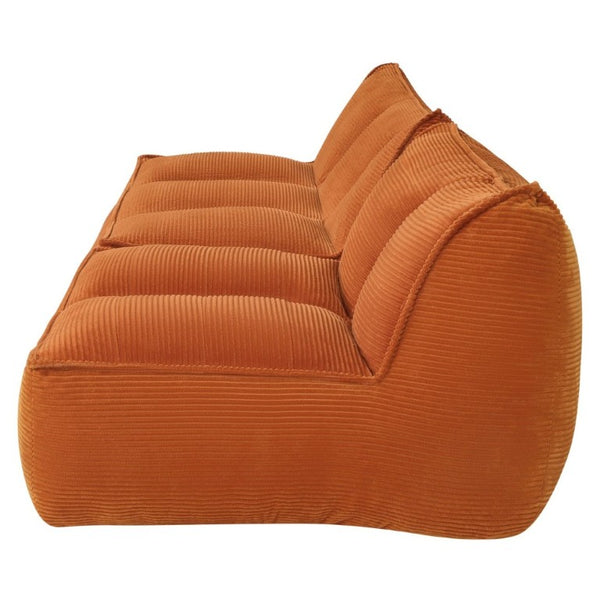 English Elm 88.5Inch Modular Floor Sofa Segmented Corduroy Faux Fur Lounger for Bedroom or Dorm W3975S00123
