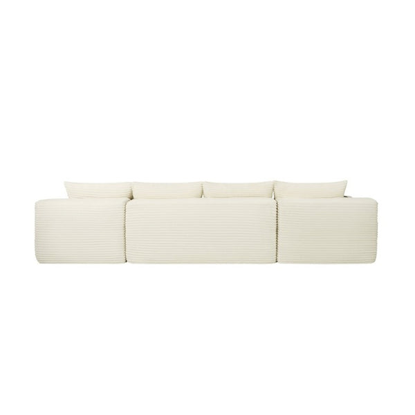 English Elm 133 Inch U-Shape Modular Sectional Sofa Corduroy Deep Seating Couch for Living Room Beige W3975S00124