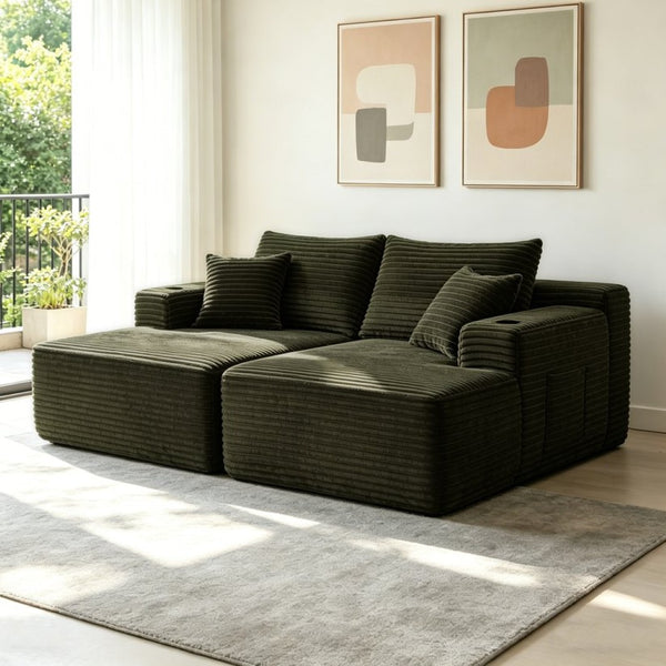 English Elm 76"cloud Plush Sectional Sofa Deep Seat Double Chaise Lounge for Modern Living Room W3975S00125