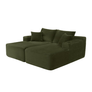 English Elm 76"cloud Plush Sectional Sofa Deep Seat Double Chaise Lounge for Modern Living Room W3975S00125