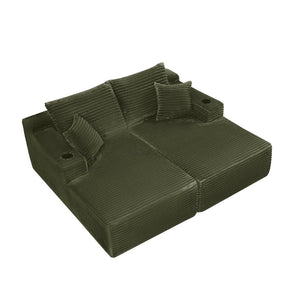 English Elm 76"cloud Plush Sectional Sofa Deep Seat Double Chaise Lounge for Modern Living Room W3975S00125