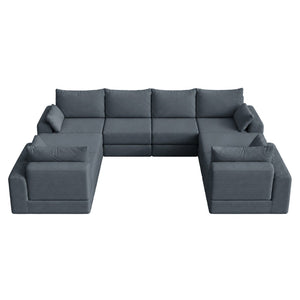 English Elm L Shaped Modular Floor Sectional Corduroy Sofa with Deep Seats for Any Living Space W3975S00145