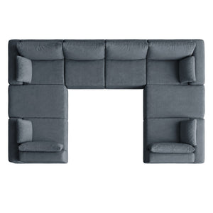 English Elm L Shaped Modular Floor Sectional Corduroy Sofa with Deep Seats for Any Living Space W3975S00145