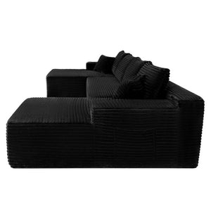 English Elm 134 Inch U-Shaped Modular Sectional Plush Corduroy Deep Cloud Seating Living Room Couch W3975S00172