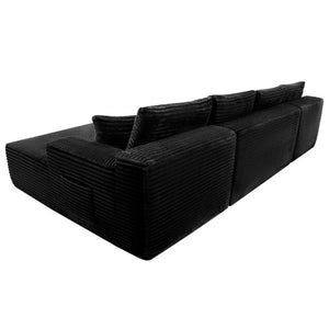English Elm 134 Inch U-Shaped Modular Sectional Plush Corduroy Deep Cloud Seating Living Room Couch W3975S00172