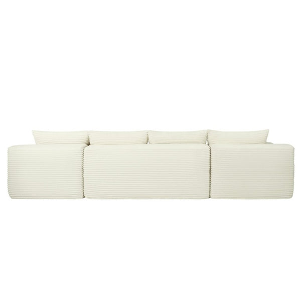 English Elm 134 Inch Modular U-Shaped Sectional Sofa Plush Corduroy Deep Seating Living Room Couch W3975S00174