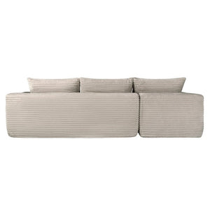 English Elm 108 Inch Modular L-Shape Sectional Deep Plush Corduroy Sofa for Living Room Lounge W3975S00177
