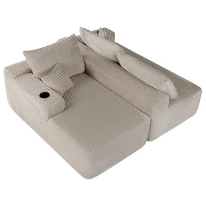 English Elm 108 Inch Modular L-Shape Sectional Deep Plush Corduroy Sofa for Living Room Lounge W3975S00177