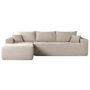 English Elm 108 Inch Modular L-Shape Sectional Deep Plush Corduroy Sofa for Living Room Lounge W3975S00177