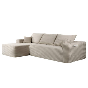 English Elm 108 Inch Modular L-Shape Sectional Deep Plush Corduroy Sofa for Living Room Lounge W3975S00177