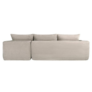English Elm 108 Inch Cloud Sectional with Corduroy Plush Cushions Deep Lounge Sofa for Living Room W3975S00178