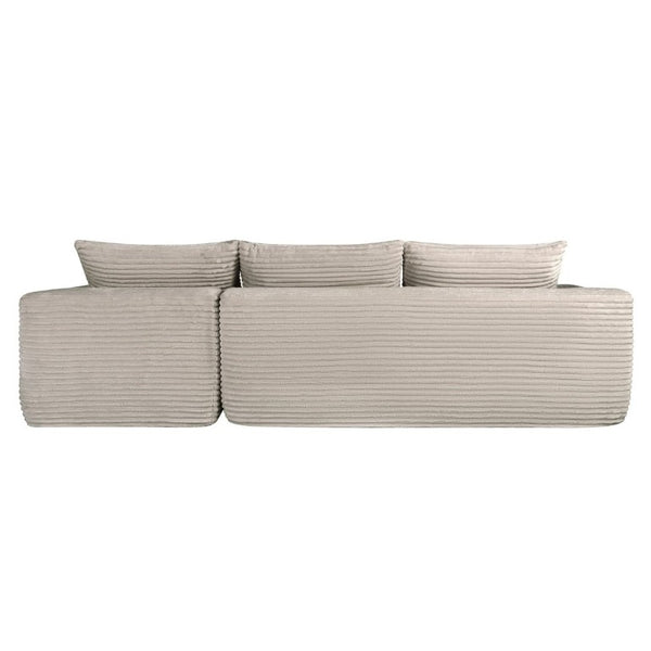 English Elm 108 Inch Cloud Sectional with Corduroy Plush Cushions Deep Lounge Sofa for Living Room W3975S00178