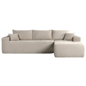 English Elm 108 Inch Cloud Sectional with Corduroy Plush Cushions Deep Lounge Sofa for Living Room W3975S00178