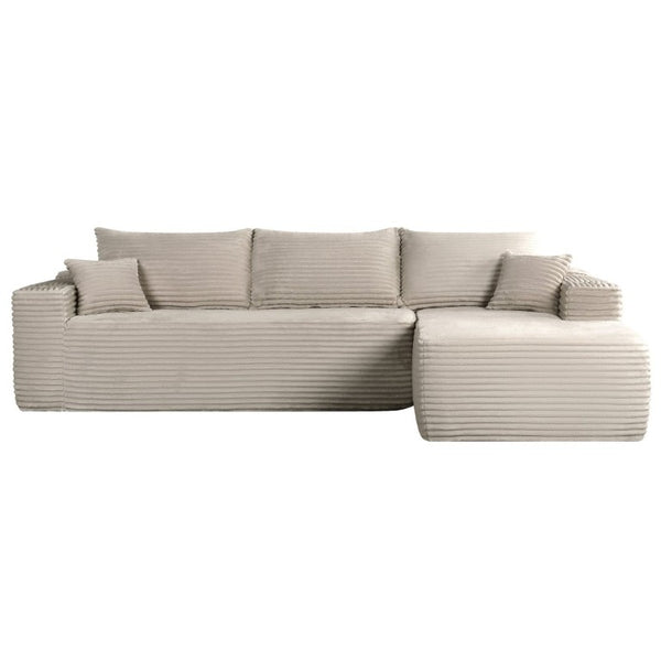 English Elm 108 Inch Cloud Sectional with Corduroy Plush Cushions Deep Lounge Sofa for Living Room W3975S00178