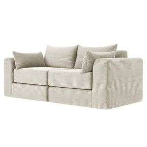 English Elm 71Inch-Modular Corduroy 2 Seater Sofa Layered Silhouette for Contemporary Living Rooms Camel W3975S00179