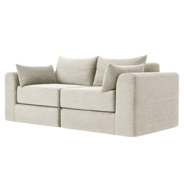 English Elm 71Inch-Modular Corduroy 2 Seater Sofa Layered Silhouette for Contemporary Living Rooms Camel W3975S00179