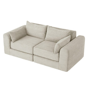 English Elm 71Inch-Modular Corduroy 2 Seater Sofa Layered Silhouette for Contemporary Living Rooms Camel W3975S00179
