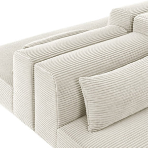 English Elm 71Inch-Modular Corduroy 2 Seater Sofa Layered Silhouette for Contemporary Living Rooms Camel W3975S00179