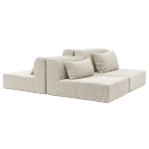 English Elm 71Inch-Modular Corduroy 2 Seater Sofa Layered Silhouette for Contemporary Living Rooms Camel W3975S00179