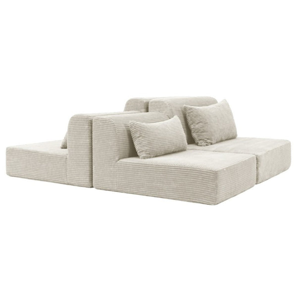 English Elm 71Inch-Modular Corduroy 2 Seater Sofa Layered Silhouette for Contemporary Living Rooms Camel W3975S00179