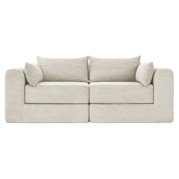 English Elm 71Inch-Modular Corduroy 2 Seater Sofa Layered Silhouette for Contemporary Living Rooms Camel W3975S00179