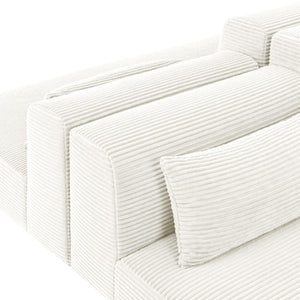 English Elm 71Inch-Modular Corduroy 2 Seater Sofa Layered Silhouette for Contemporary Living Rooms Beige W3975S00180