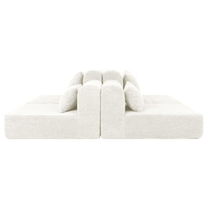 English Elm 71Inch-Modular Corduroy 2 Seater Sofa Layered Silhouette for Contemporary Living Rooms Beige W3975S00180