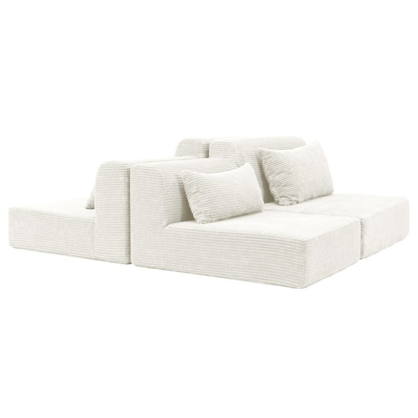 English Elm 71Inch-Modular Corduroy 2 Seater Sofa Layered Silhouette for Contemporary Living Rooms Beige W3975S00180